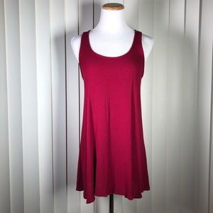 Burgundy racer-back long tank / tunic / dress